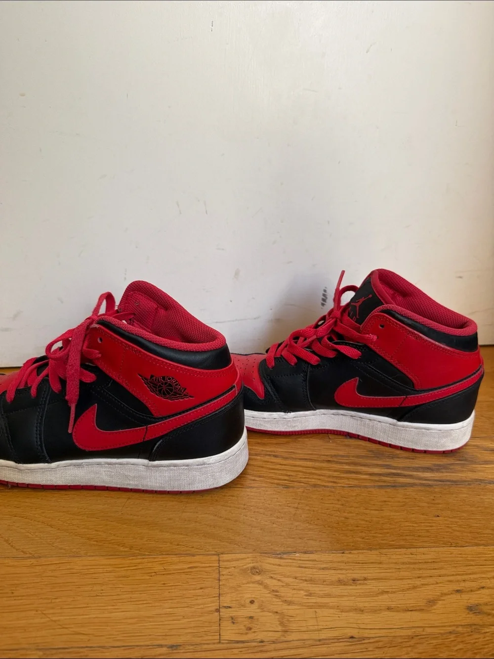 Jordan Kids Black and Red High-Top Sneakers